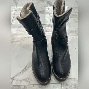 Black Leather Women's Boots